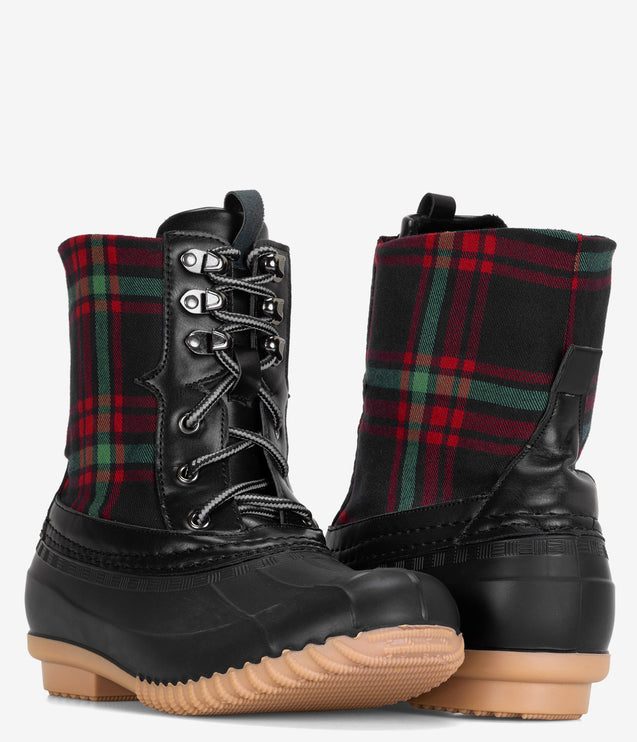 Spring Step Duckie Plaid Boot - Black Plaid