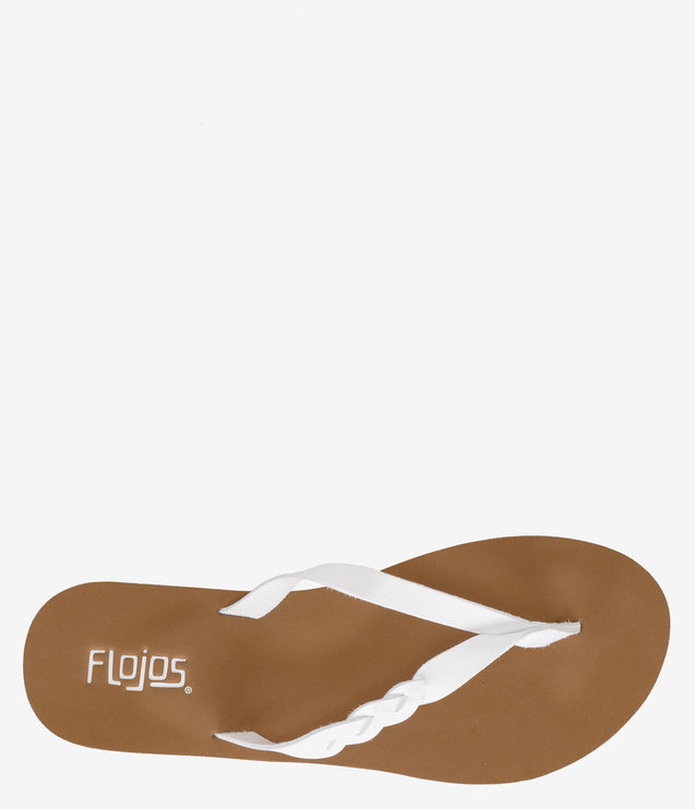 Flojos Serenity Woven Strap Sandals - White