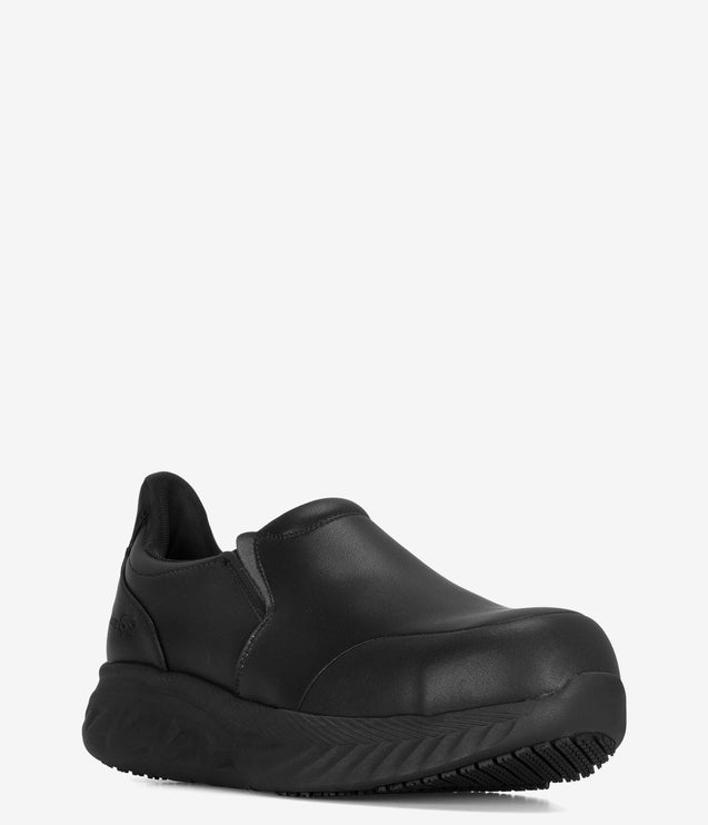 Genuine Grip 1401 Comp Toe Slip-Resistant Comfort Slip-On - Black