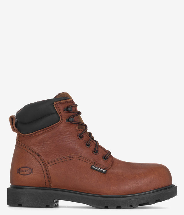 Iron Age Hauler 6" Composite Safety Toe Waterproof Work Boot - Brown
