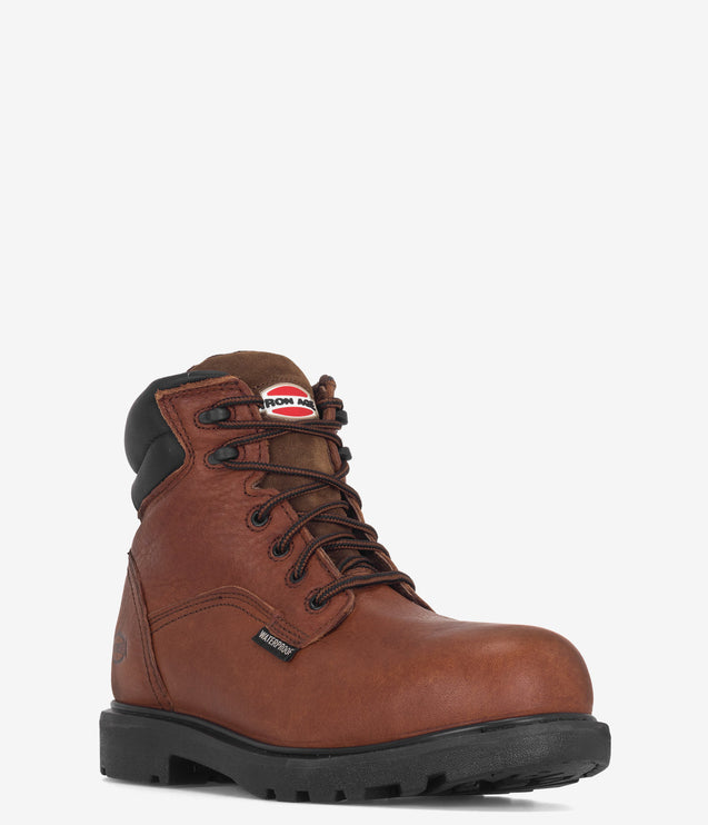 Iron Age Hauler 6" Composite Safety Toe Waterproof Work Boot - Brown