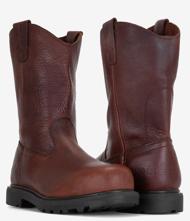 Iron Age Hauler 11" Composite Toe Wellington Work Boot - Brown