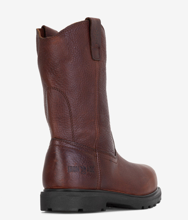 Iron Age Hauler 11" Composite Toe Wellington Work Boot - Brown