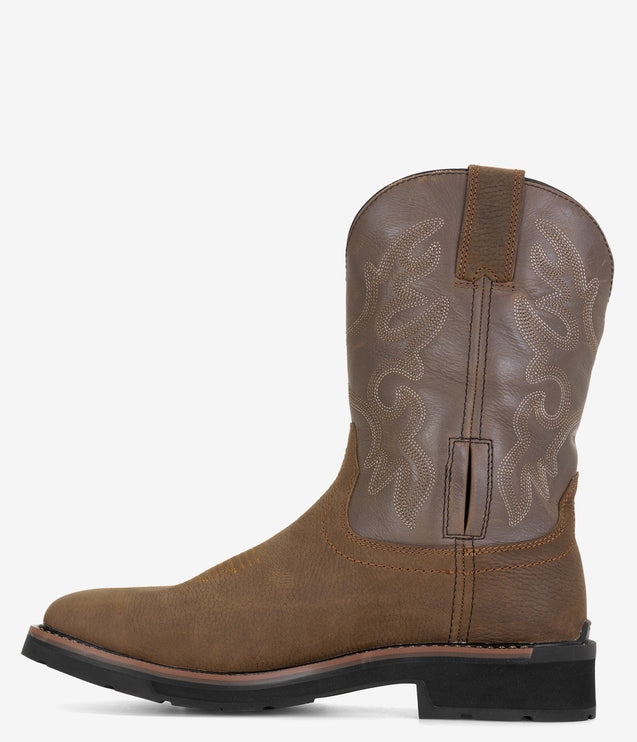 Iron Age Outlaw 10" Steel Toe Waterproof Square Toe Work Boot - Brown/Taupe