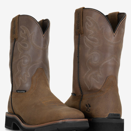 Iron Age Outlaw 10" Steel Toe Waterproof Square Toe Work Boot - Brown/Taupe