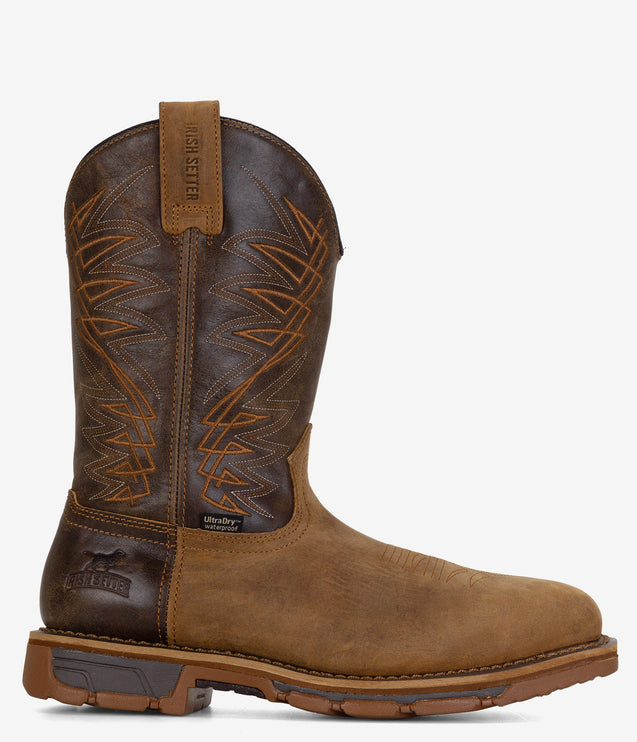 Irish Setter Marshall 11" Steel Toe Waterproof Pull-On Boot - Brown