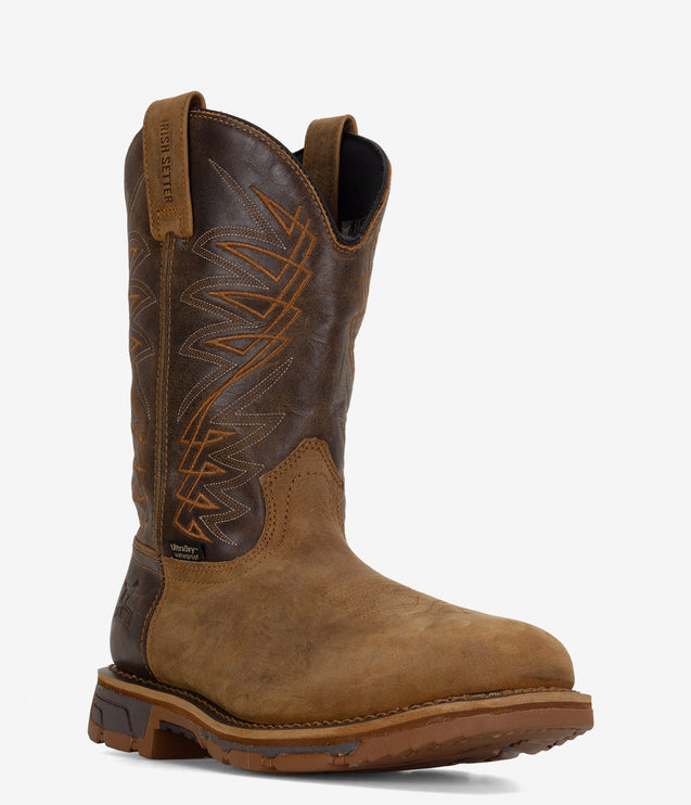 Irish Setter Marshall 11" Steel Toe Waterproof Pull-On Boot - Brown