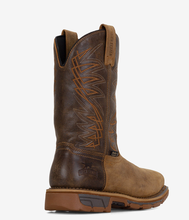 Irish Setter Marshall 11" Steel Toe Waterproof Pull-On Boot - Brown
