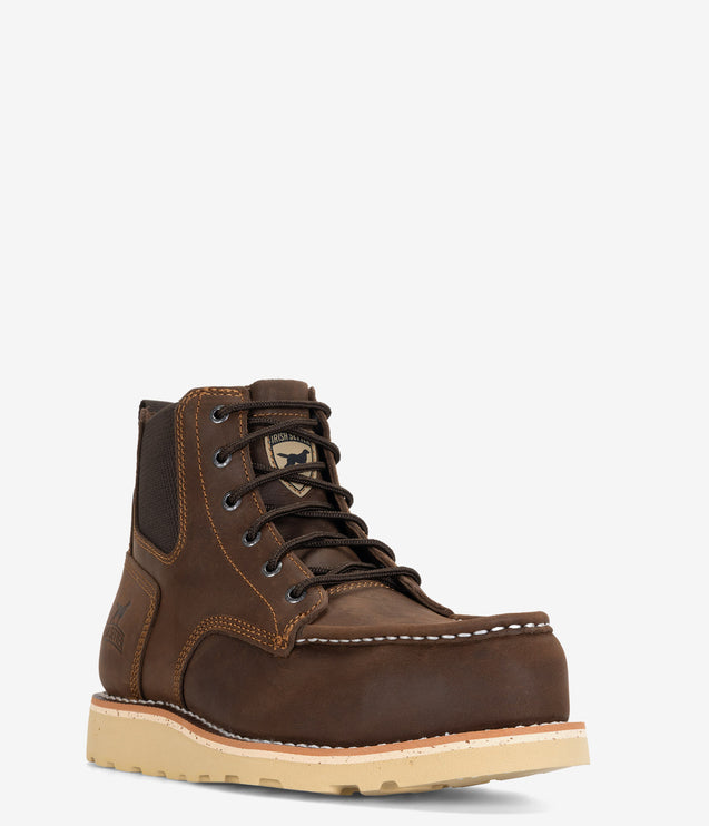 Irish Setter Pipestone 6" Moc Toe Steel Toe Pull-On Boot - Brown