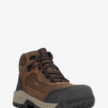 KEEN Utility Skokie Waterproof Carbon Toe Work Boot - Bison/Black