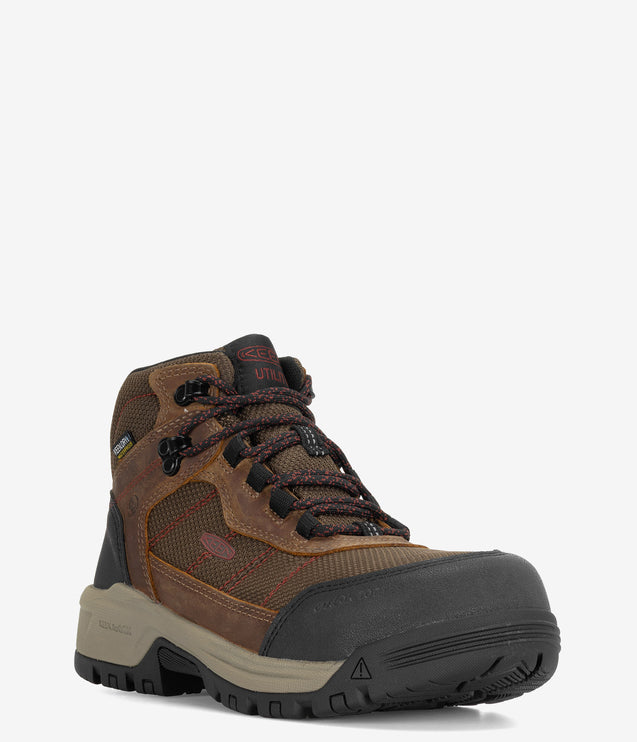 KEEN Utility Skokie Waterproof Carbon Toe Work Boot - Bison/Black