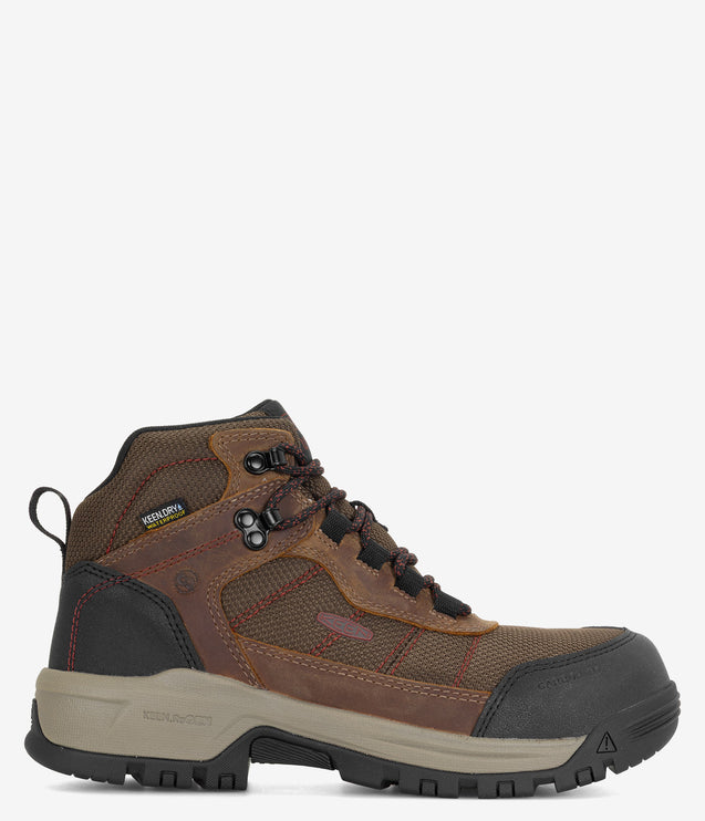 KEEN Utility Skokie Waterproof Carbon Toe Work Boot - Bison/Black