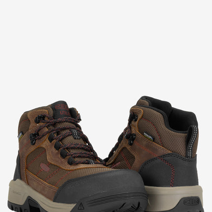 KEEN Utility Skokie Waterproof Carbon Toe Work Boot - Bison/Black