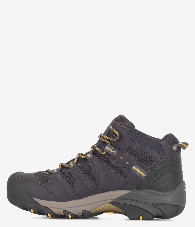 KEEN Utility Lansing Mid Waterproof Safety Toe Hiker Boot - Raven/Tawny