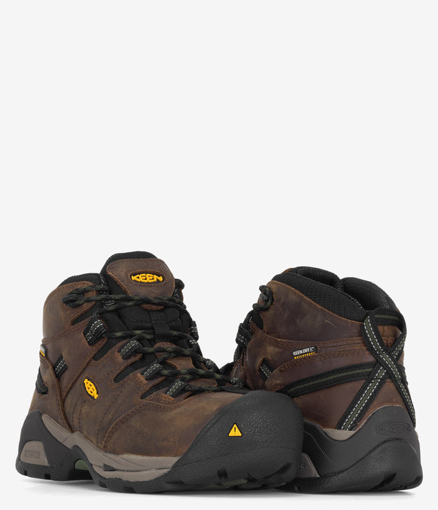 KEEN Utility Detroit XT Mid Waterproof Safety Toe Boot - Brown