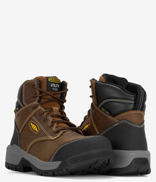 KEEN Utility Evanston 6" Carbon Fiber Toe ESD Boot - Bison