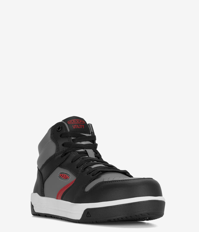 KEEN Utility Overton Mid Carbon-Fiber Toe Work Shoe - Steelgrey/Black