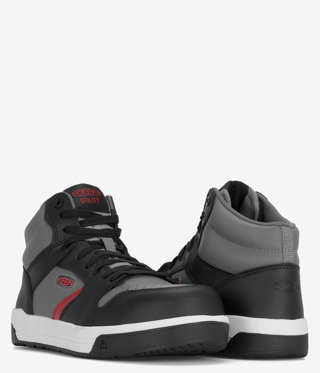 KEEN Utility Overton Mid Carbon-Fiber Toe Work Shoe - Steelgrey/Black