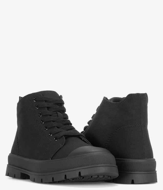 Laforst Skylar Canvas Side Zip Slip Resistant Chukka Boot - Black