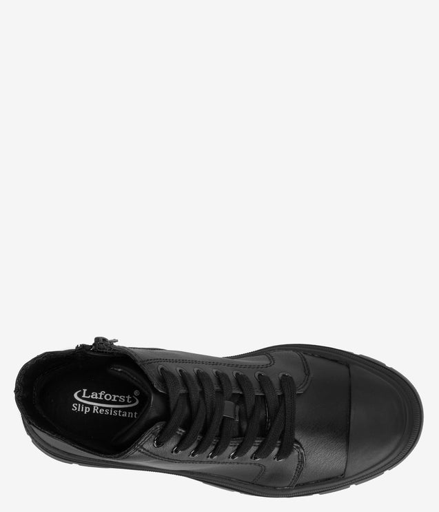 Laforst Skylar Side Zip Slip Resistant Chukka Boot - Black