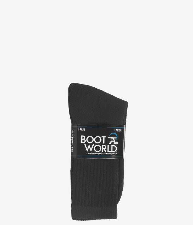 Boot World Crew Socks - Black