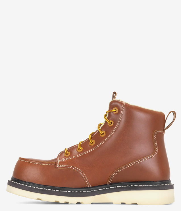 Avenger Moc Toe Carbon Safety Toe Waterproof Wedge Work Boot - Tobacco