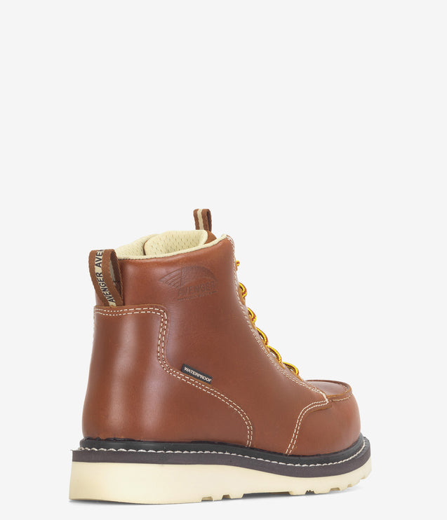 Avenger Moc Toe Carbon Safety Toe Waterproof Wedge Work Boot - Tobacco