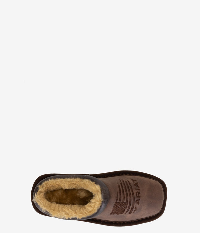Ariat Kids Patriot Square Toe Slipper - Dusty Brown