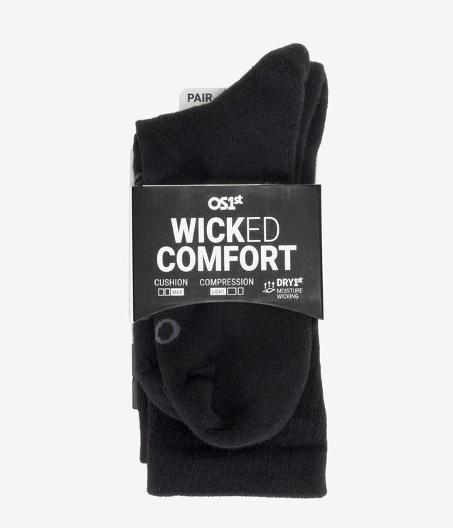 OS1st Wicked Comfort Crew Socks - Black