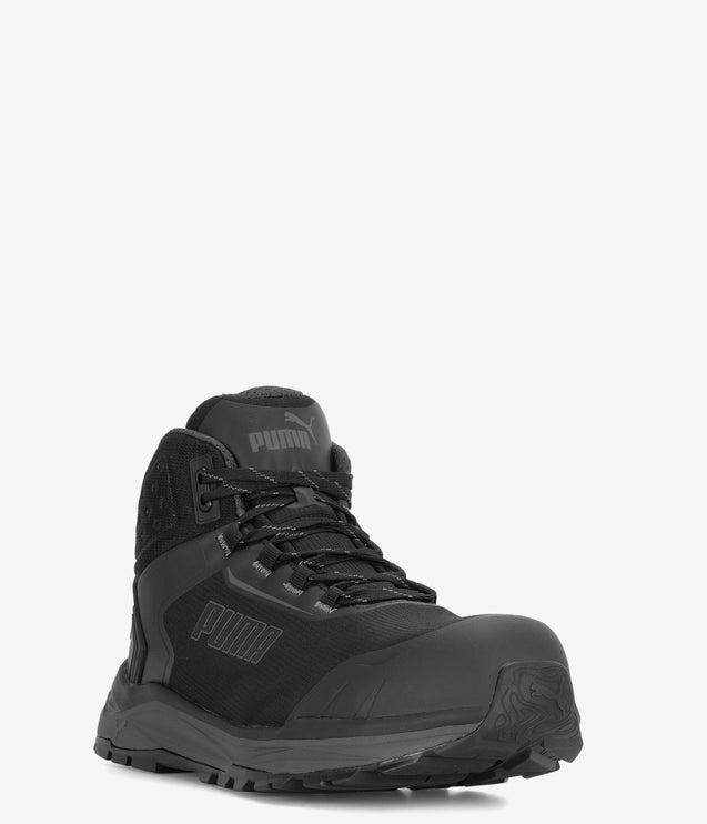 PUMA Safety Fusion Mid Composite Toe Work Shoe - Black/Grey