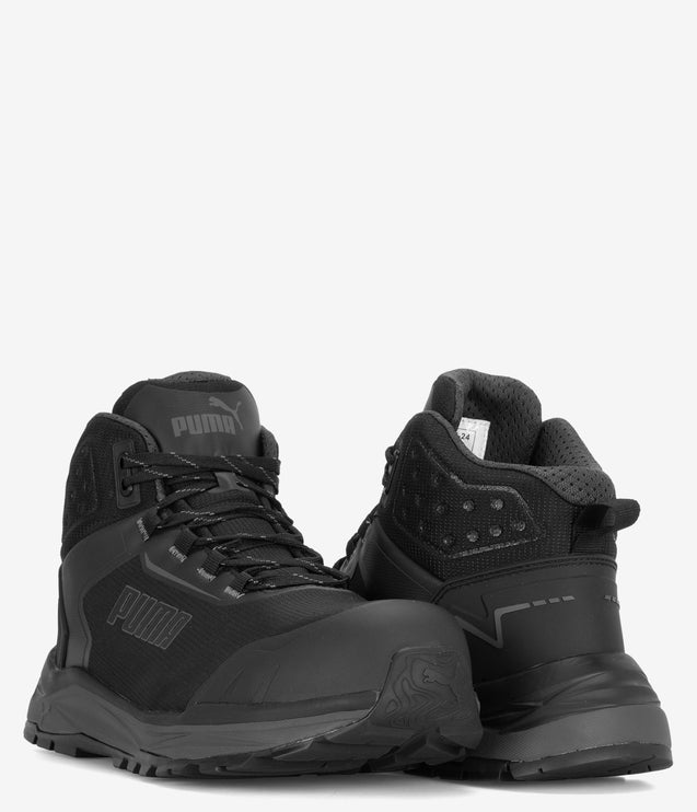 PUMA Safety Fusion Mid Composite Toe Work Shoe - Black/Grey