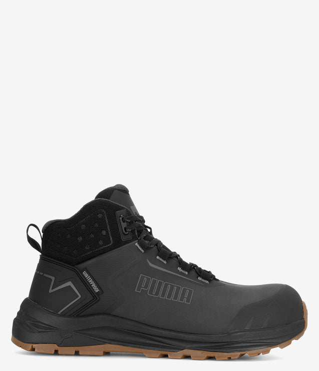 PUMA Safety Fusion Mid Composite Toe Waterproof Work Shoe - Anthracite/Gum