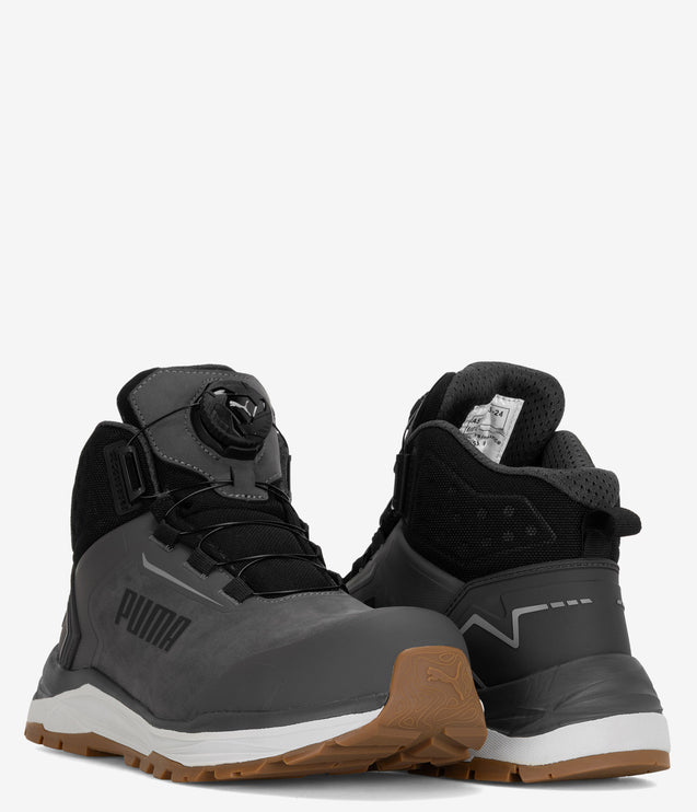 PUMA Safety Fusion Mid Disc Composite Toe Work Shoe - Dark Grey