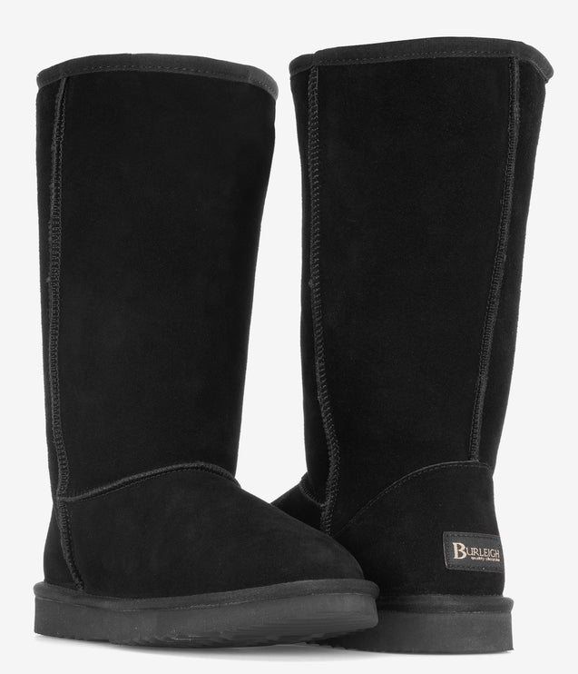 Burleigh Tall Sheepskin Boot - Black