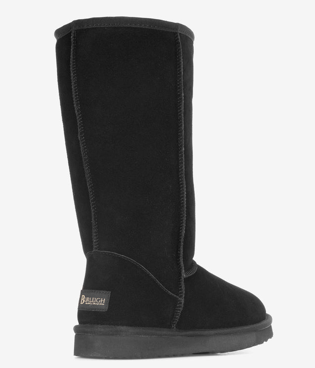 Burleigh Tall Sheepskin Boot - Black