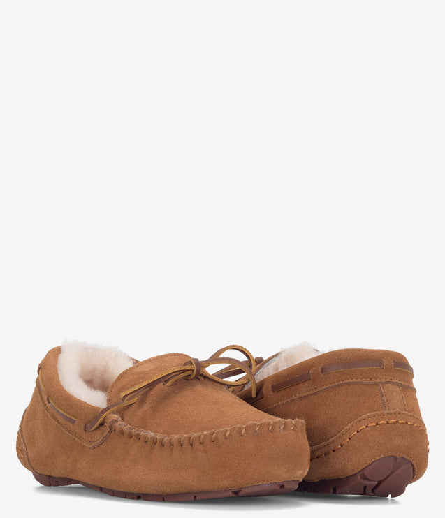 Burleigh Moccasin Lace Slipper - Chestnut