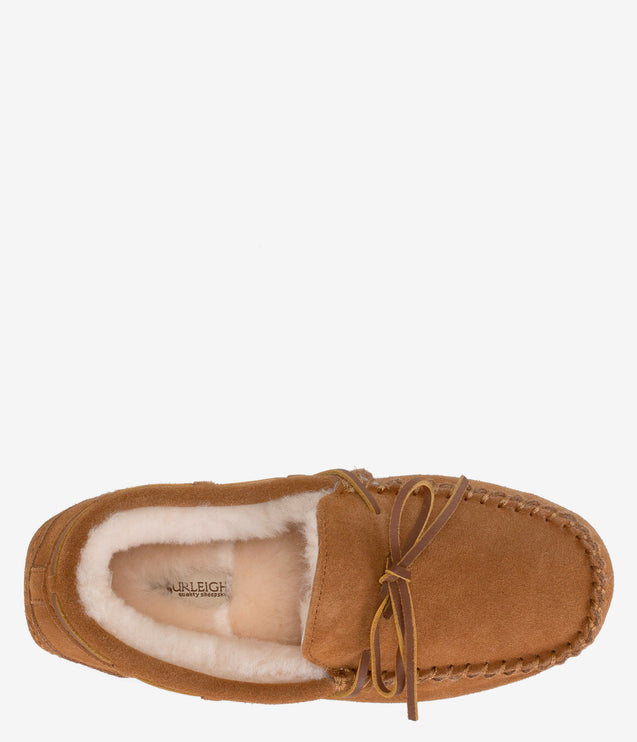 Burleigh Moccasin Lace Slipper - Chestnut