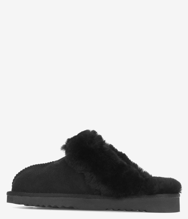 Burleigh Scuff Slide Sheepskin Slipper - Black