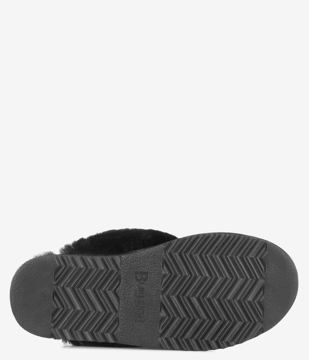 Burleigh Scuff Slide Sheepskin Slipper - Black