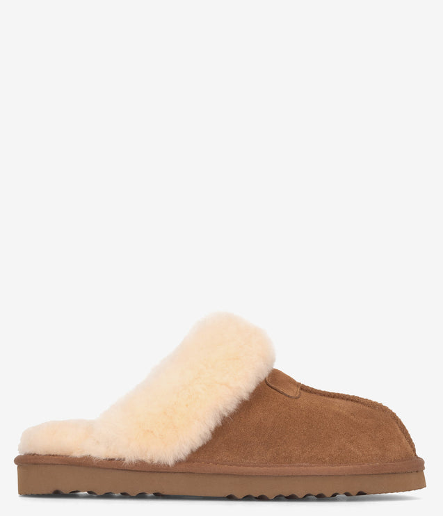 Burleigh Scuff Slide Sheepskin Slipper - Chestnut