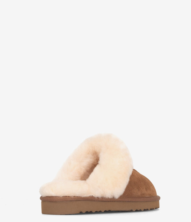 Burleigh Scuff Slide Sheepskin Slipper - Chestnut