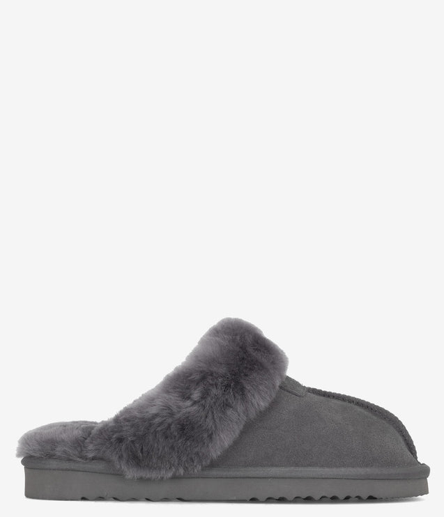 Burleigh Scuff Slide Sheepskin Slipper - Grey