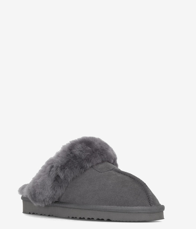 Burleigh Scuff Slide Sheepskin Slipper - Grey