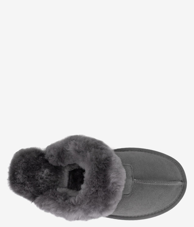 Burleigh Scuff Slide Sheepskin Slipper - Grey