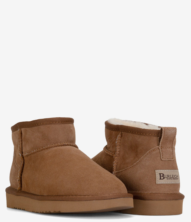 Burleigh Twinface Shorty Mini Sheepskin Boot - Chestnut