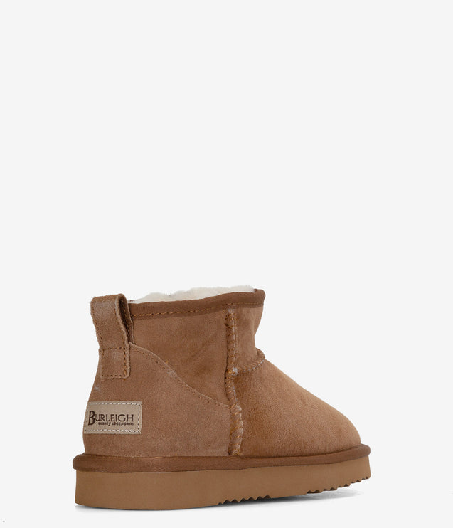 Burleigh Twinface Shorty Mini Sheepskin Boot - Chestnut