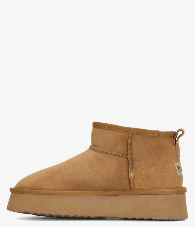 Burleigh Platform Shorty Twinface Sheepskin Boot - Chestnut