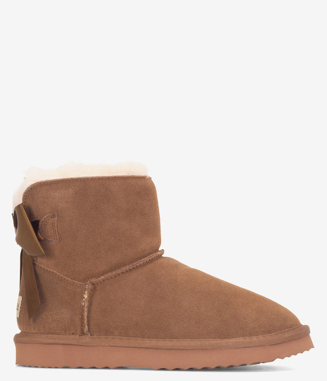 Burleigh Mini Ribbon Sheepskin Boot - Taupe