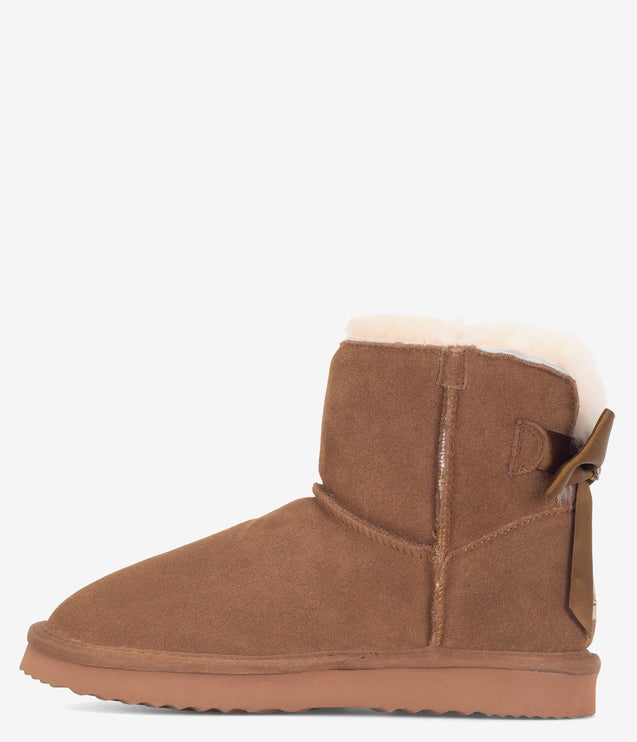 Burleigh Mini Ribbon Sheepskin Boot - Taupe