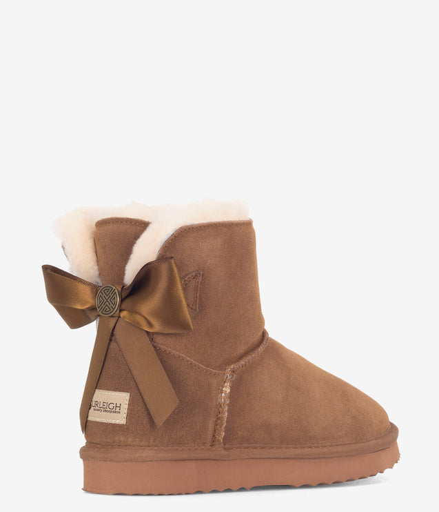 Burleigh Mini Ribbon Sheepskin Boot - Taupe